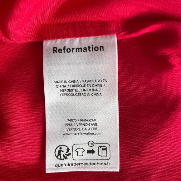 NEW Reformation Belma Linen Mini Dress Paradise Lost Red Floral | US 2 UK 4 - Picture 11 of 13